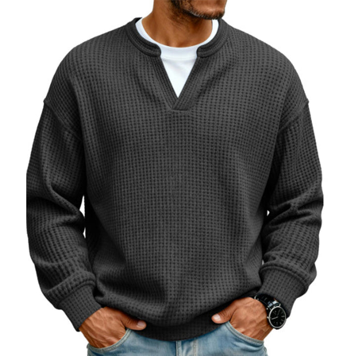Pull en gaufre structuré pour hommes