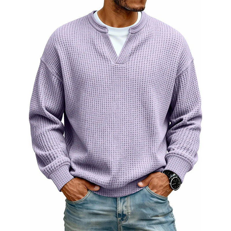Pull en gaufre structuré pour hommes
