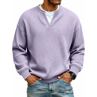 Pull en gaufre structuré pour hommes