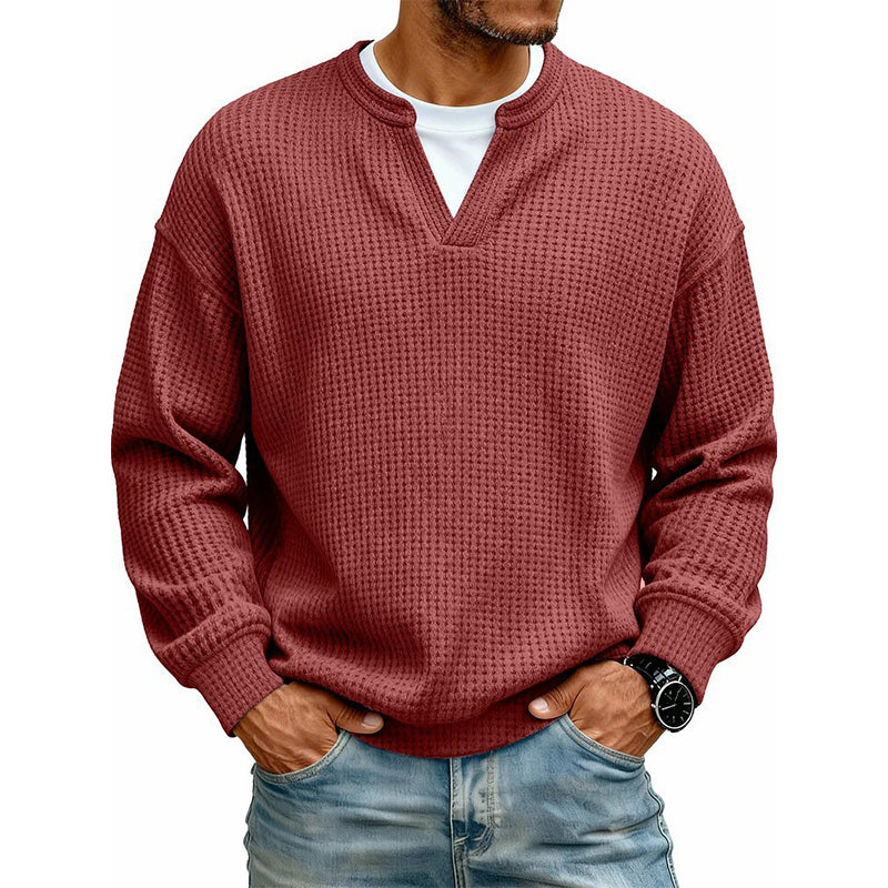 Pull en gaufre structuré pour hommes