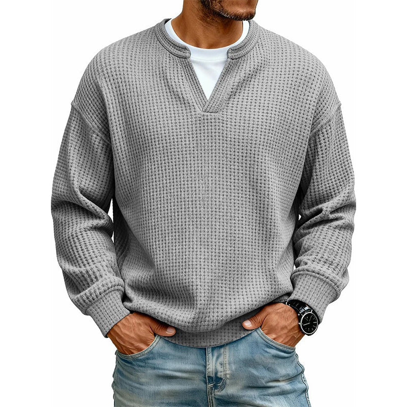 Pull en gaufre structuré pour hommes