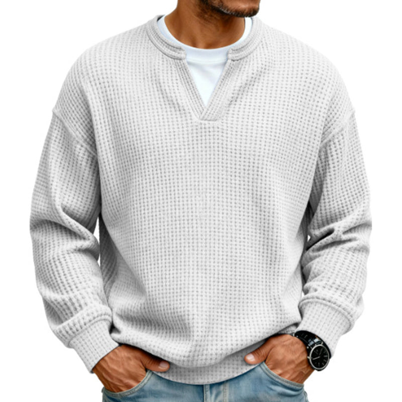 Pull en gaufre structuré pour hommes