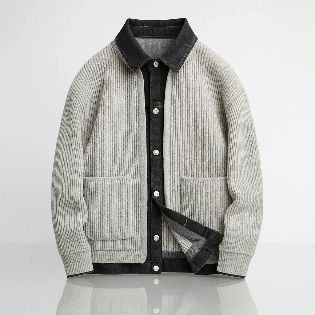 BRYNOUVELLE | Veste en Denim et Tricot pour Hommes