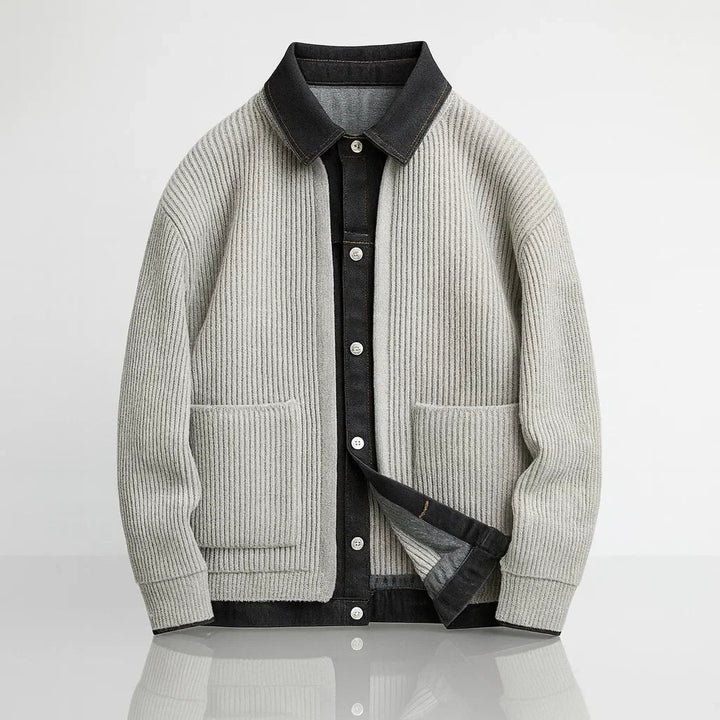 BRYNOUVELLE | Veste en Denim et Tricot pour Hommes