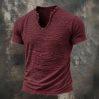 BRYNOUVELLE | T-Shirt Délavé à Col V pour Hommes