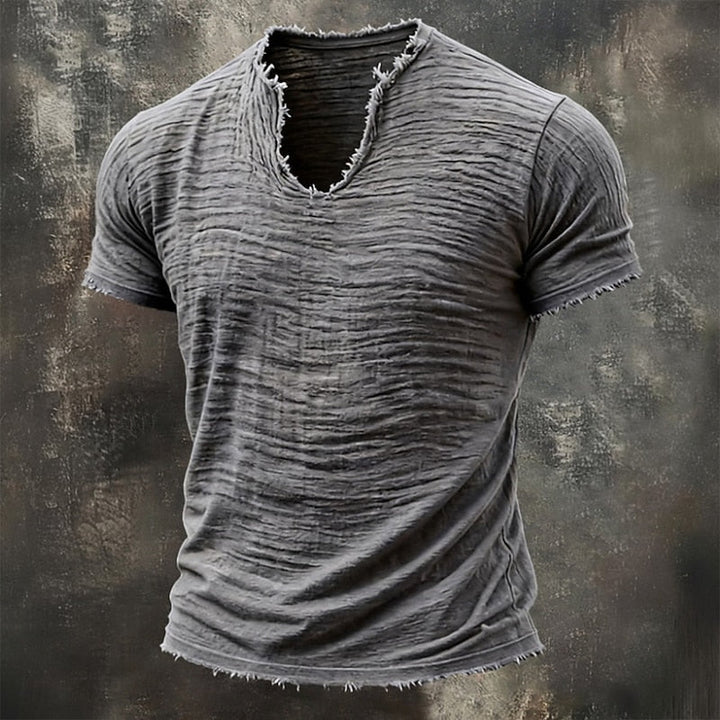 BRYNOUVELLE | T-Shirt Délavé à Col V pour Hommes